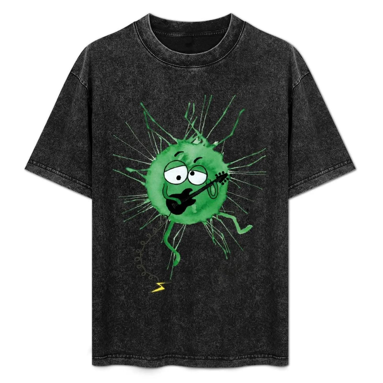 Green Electric Guitar Puffball T-Shirt vintage anime shirt hippie clothes sports fans custom shirt t shirt men