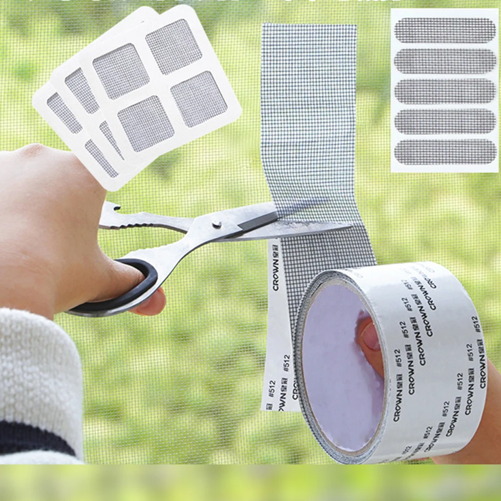 

Window Net 25/ 5Pcs Mosquito Insect Fly Indoor Mesh Sticky Patch Repair Tape Screen Window Door Mosquito Netting Patch Repair