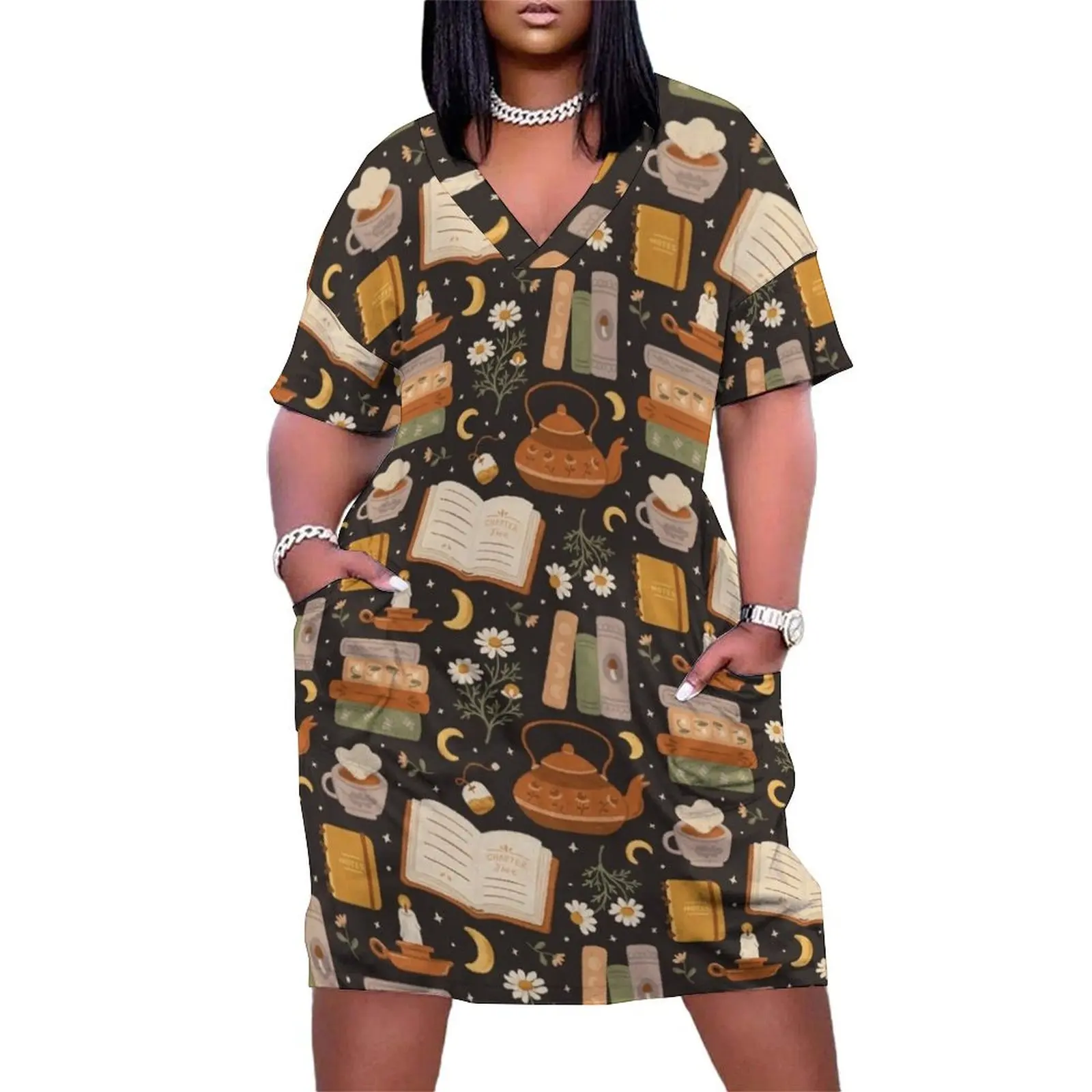 

Sweet Bookish Dreams Loose Pocket Dress dress party night dress korean style