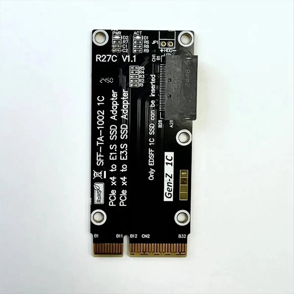 reveal PCIe 5.0 X4 to E1.S/E3.S SSD Hard Disk Adapter Card PCI-E Gen5.0 4X to E1.S/E3.S (SFF-TA-1002) Hard Drive SSD Adapter