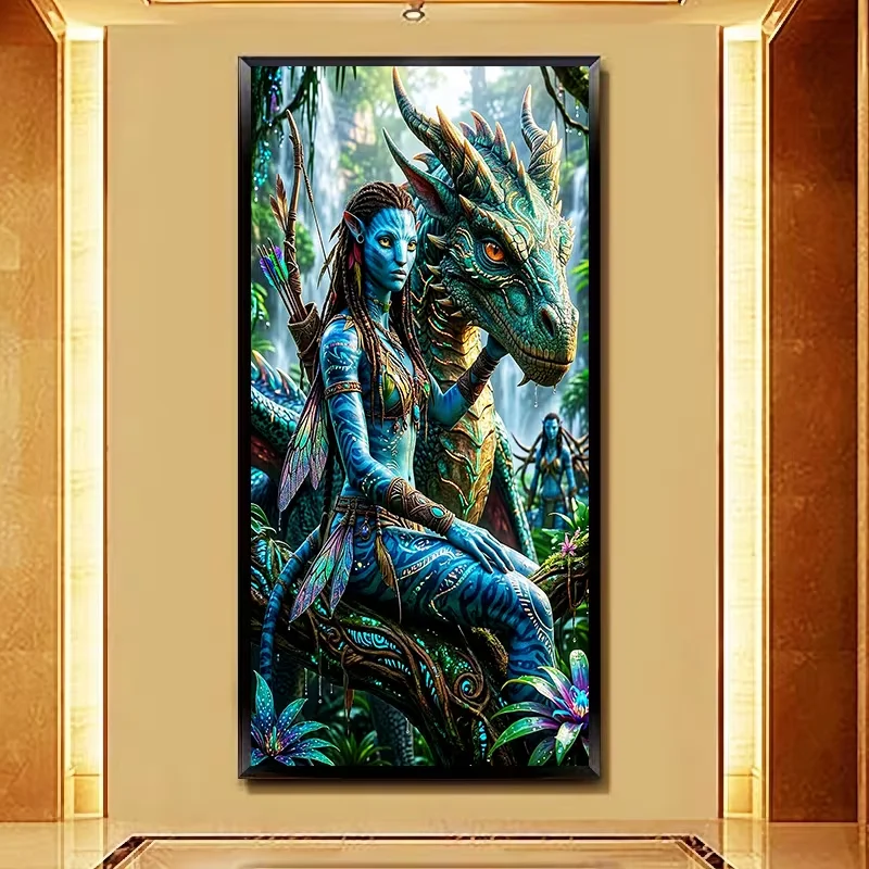 DIY Diamond Embroidery Mythical Woman and Dragon Full Square Round Diamond Painting Kits Cross Stitch Mosaic Wall Art Home Decor