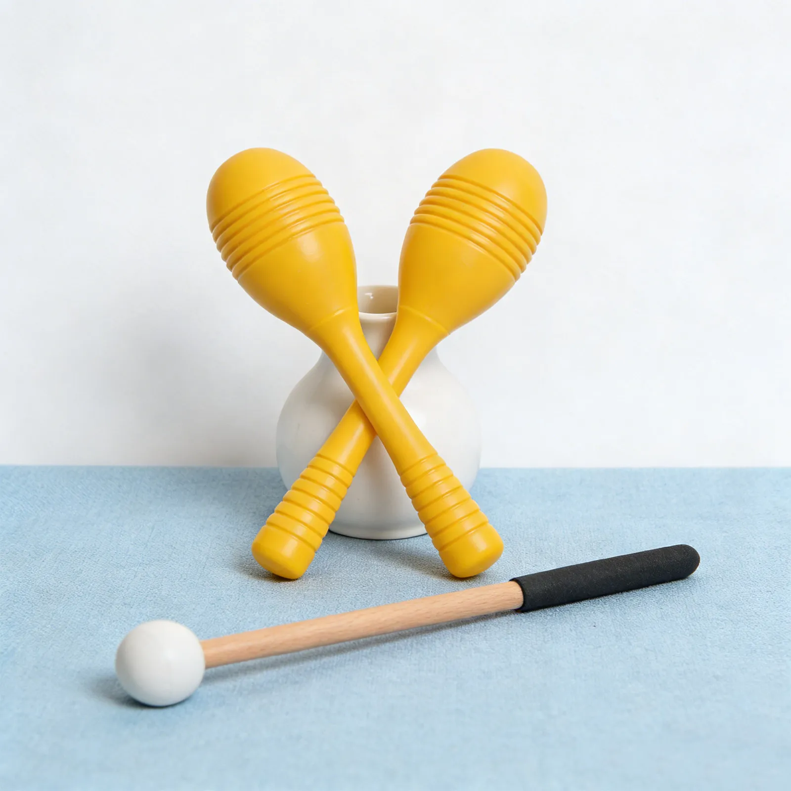 Soft Tip Percussion Mallets for Tank Drum, Tongue Drum & Hand Pan – Non-Slip Wood Handle, 2pcs