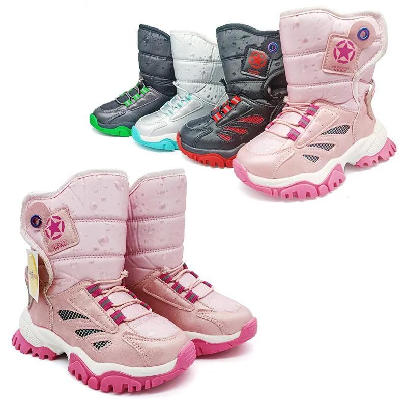 Wool Snow Boots waterproof Anti-Slippery Winter warm Ski Children Boot,-40 or -30 degrees Kid Gir/Boy Fashion Boot