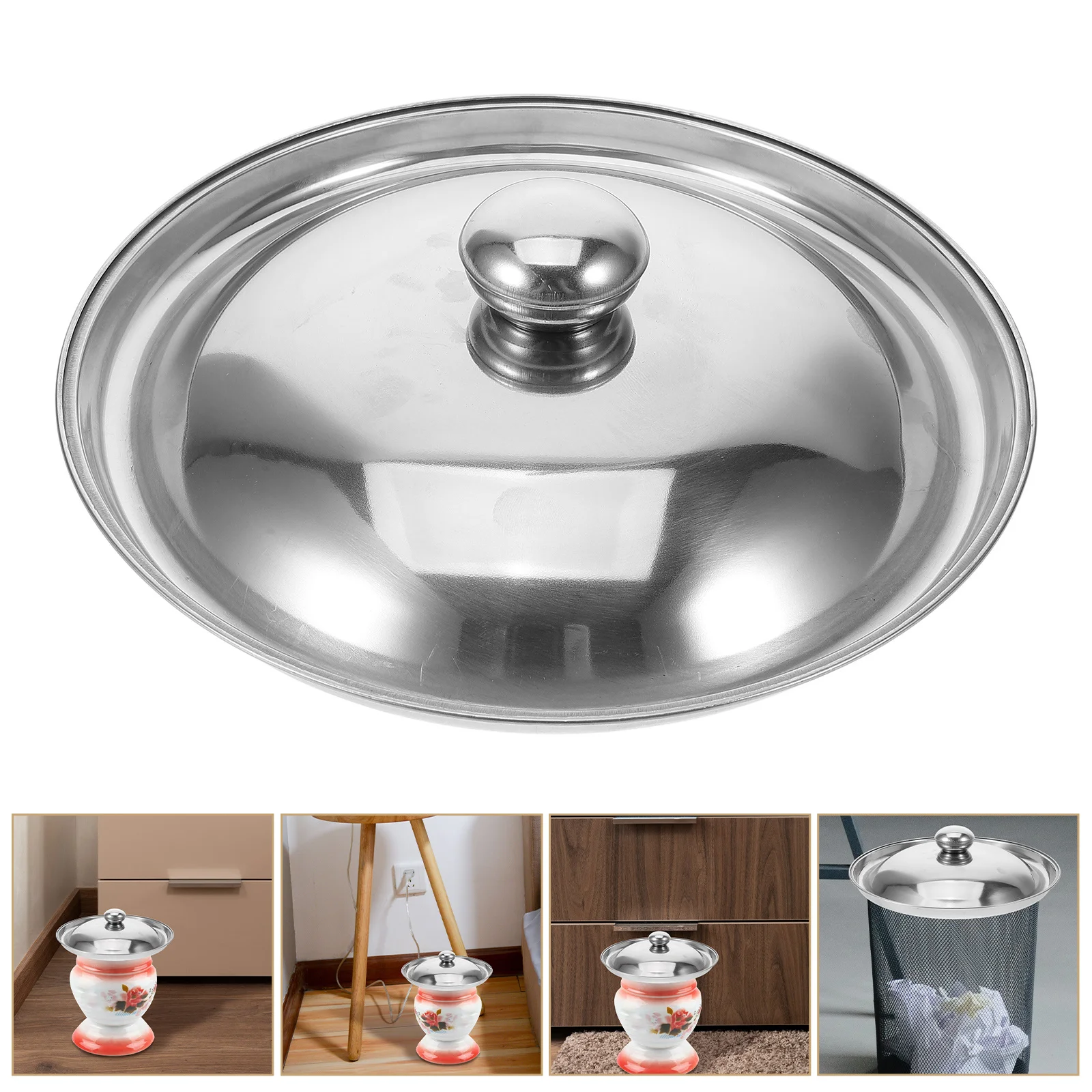 

Durable Stainless Steel Spittoon Lid Replacement Chamber Pot Cover Lightweight Compact Easy Maintenance Chamber Pot Cover