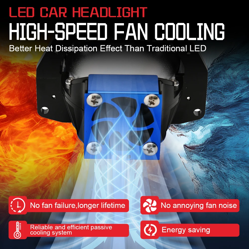 3 بوصة ثنائية جهاز عرض (بروجكتور) ليد العدسات لمبة الضباب الخفيف شعاع منخفض وعالي شعاع الليزر شعاع 800000LM LED المصباح ترقية سيارة التحديثية العالمي #6