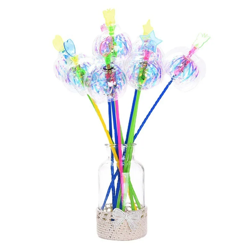 Colorful Bubble Flower Glowing Jellyfish Bubble Flower Magic Bubble Stick Children's Floor Stand Glowing Toys