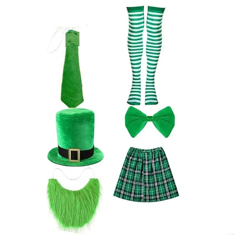 ملحقات أزياء الأزياء النادل مع تخزين ربطة عنق قبعة لحية واقعية