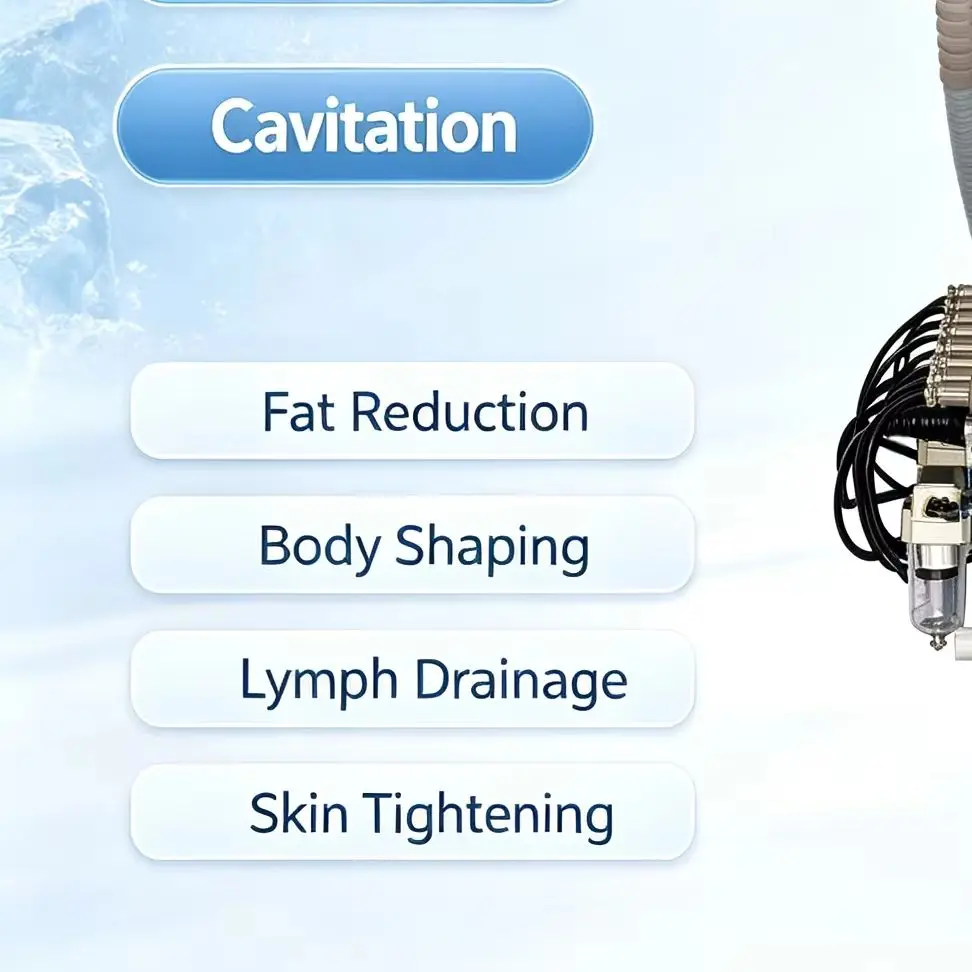 NonInvasive Painless LymphDrainage CelluliteRemoval 360AngleCryo FatFreezing Machine MYOslim RF 40K Cavitation DoubleChinRemoval