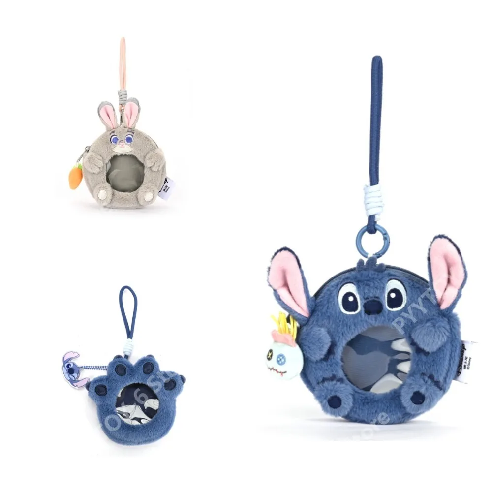 Official Disney Stitch X Zootopia Judy Hopps Series Plush Coin Purse Bag Charm with Badge Doll Accessory (Licensed)