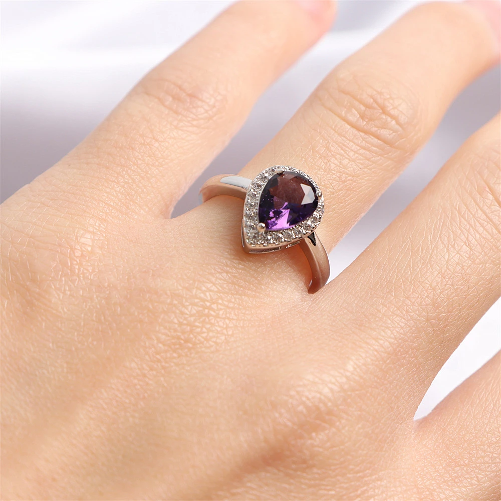 20Pcs/Lot Colorful Zircon Rhinestone Opening Women Rings Wedding Engaged Anniversary Valentine\'s Day Jewelry Accessories Gifts