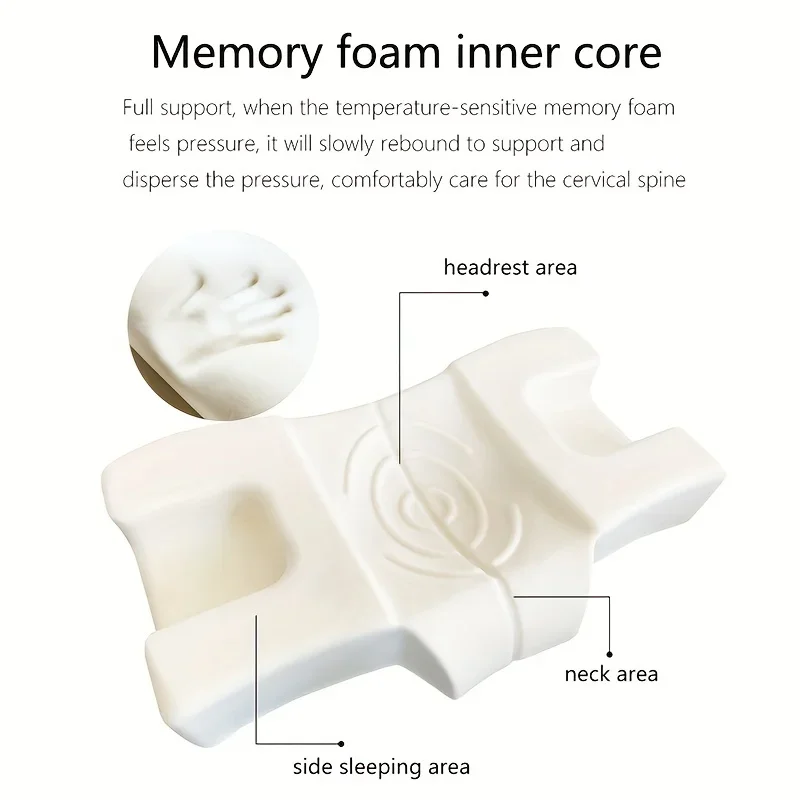 Slow Rebound Memory Foam Pillow, Anti-wrinkle Does Not Press The Face Bed Pillow Cervical Face Pillow for Bedroom Dorm Room