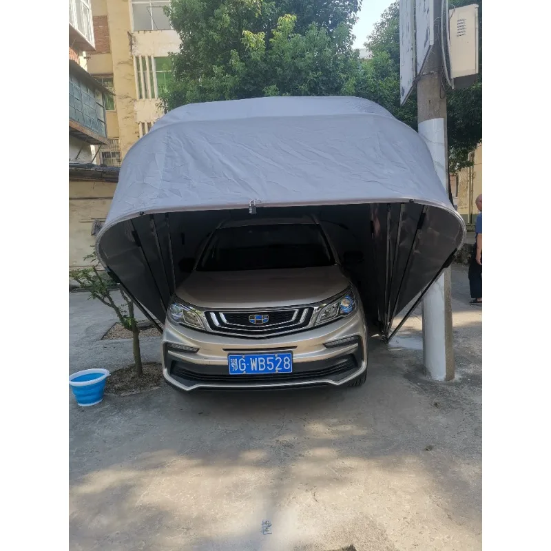 Car Tent Portable Manual Waterproof Car House Shed Foldable Shelter Carport Parking Canopy Galvanized Steel Retractable Garage