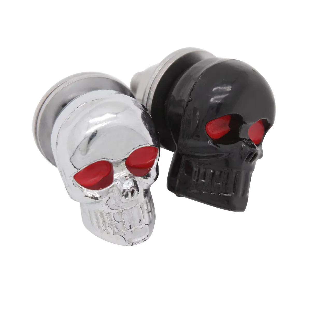 2PCS Motorcycle Skull License Plate Frame Bolts Screws Auto License Plate Screws Car Truck Fastener Cap Bolts For Any 6MM Bolts
