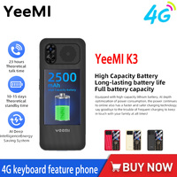 YEEMI K3 4G  Long-lasting Battery Life Feature Phone 2.6 Inch Dual SlM 2500mAh Keypad Telephone Russia Keyboard for Elderly SOS