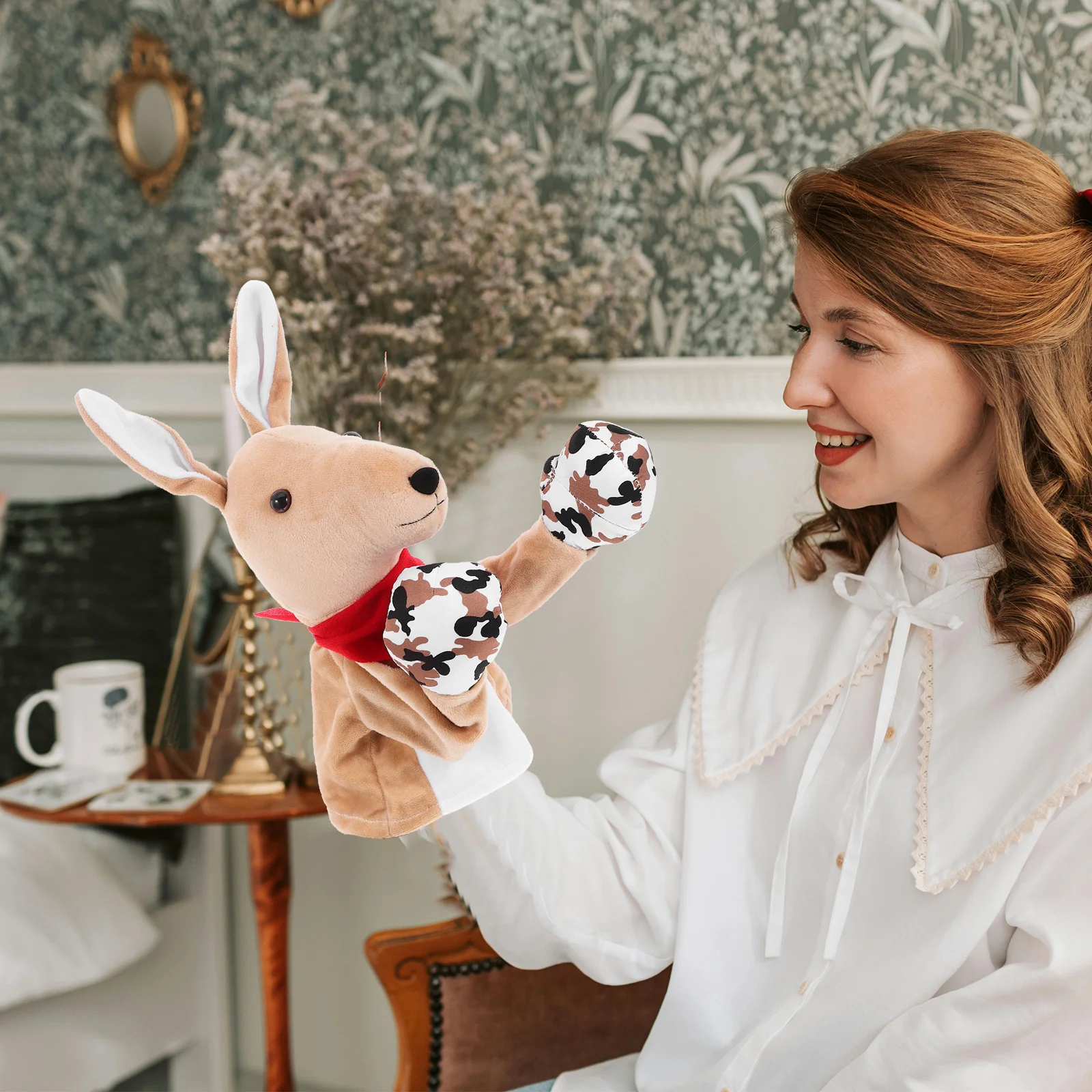 Marionnettes à main kangourou son, 1 pièce, doigt d'animal doux pour enfants, conte interactif, théâtre, jeu de rôle, cadeau de fête