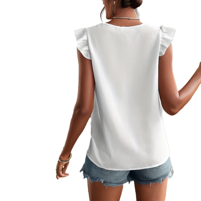 Lace Tank Top for Women Fuzzy Button up Top Ladies Fashion Lace Lace Shirt Tops Popular Short Sleeve Shirts Blouse Tunic