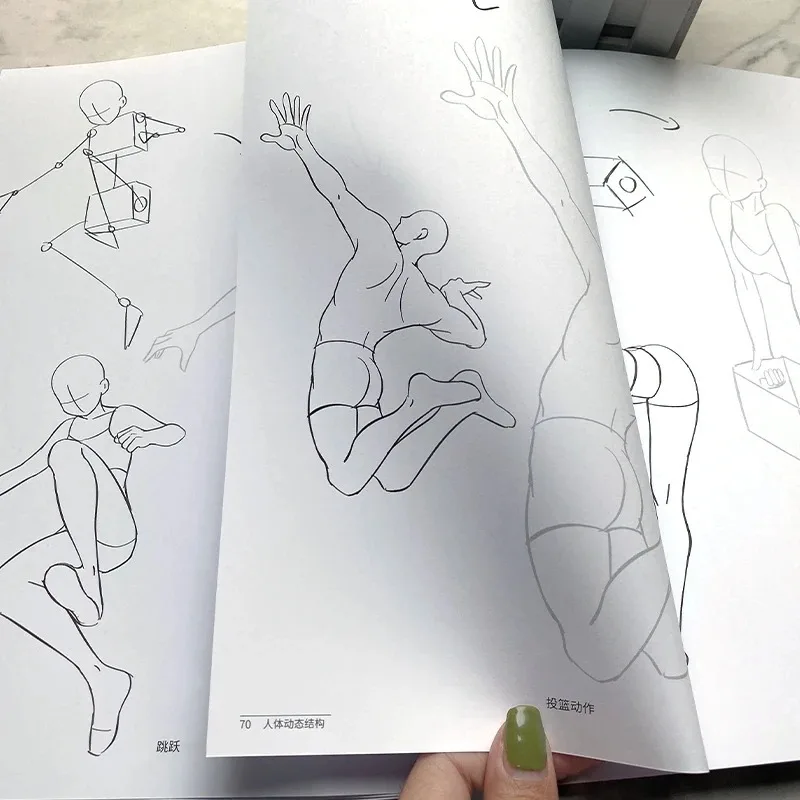 Anime Menselijk lichaamsstructuur Kopieer oefenboek Lijnontwerp Tutorialboeken Tekens Tracing Schets Handgeschilderde oefenboeken