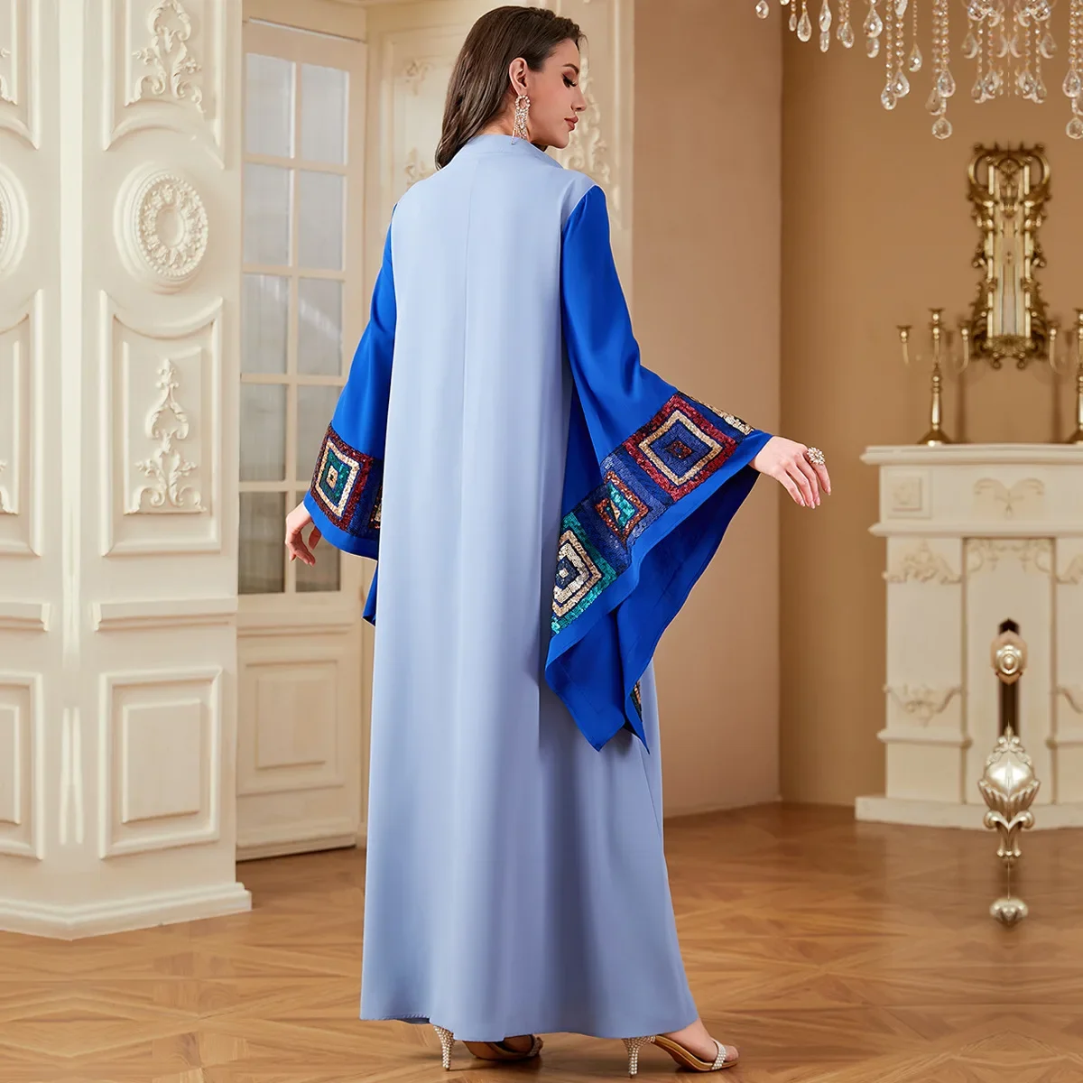 

Eid Djellaba Women Sequin Muslim Dress Ramadan Islam Clothing Turkey Kaftan Luxury Dubai Abaya Caftan Marocain Femme Robe Abayas