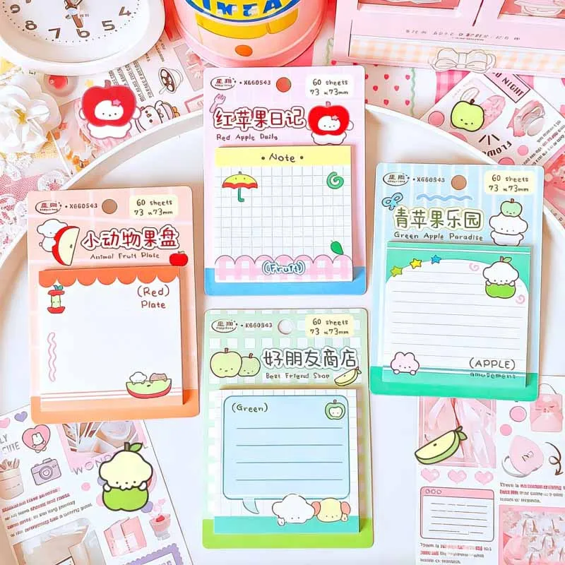 24pcs/lot Kawaii Apple Dog Memo Pad Sticky Notes Cute N Times Stationery Label Notepad Bookmark Post School Supply