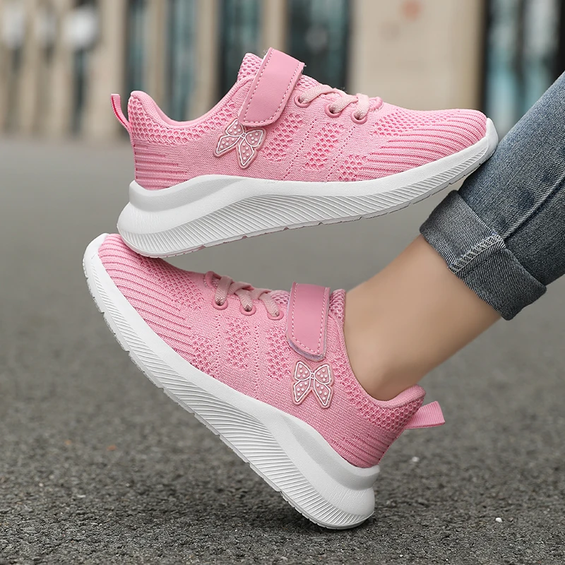Niedliche Mädchen-Freizeitschuhe, leichte Mesh-Laufschuhe für Studenten und Kinder, flache, bequeme Wanderschuhe, rutschfest – Detail 7