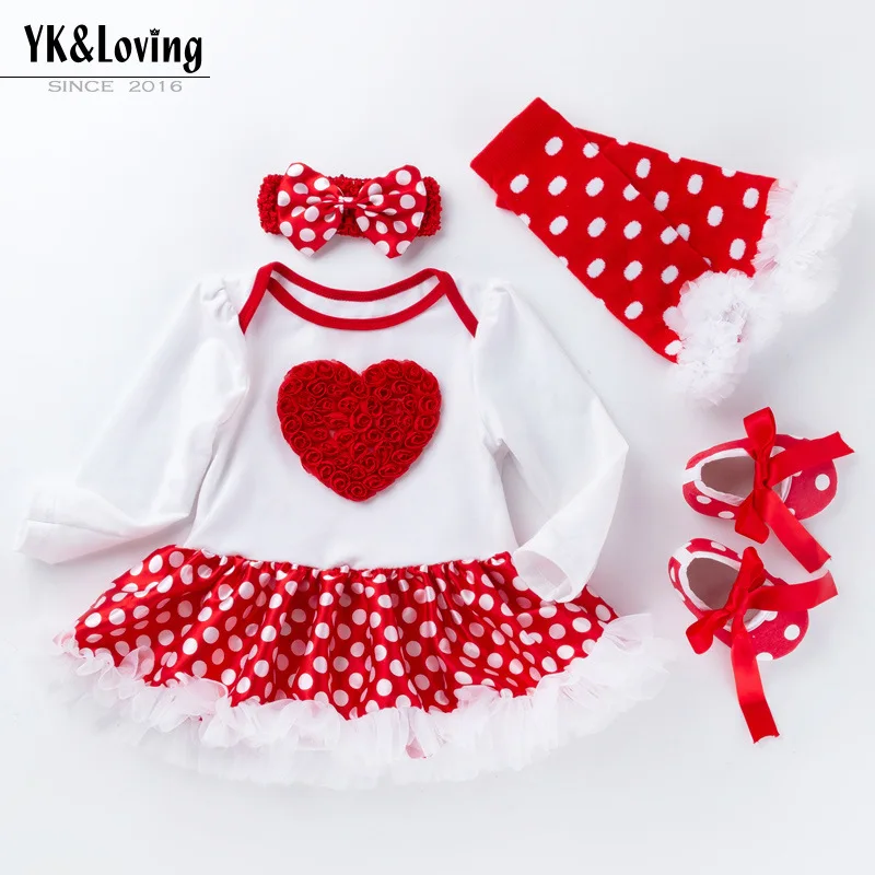 

Baby Girl Holiday Cake Set Baby Birthday Full Month One-Piece Outfit Children's Romper Dress