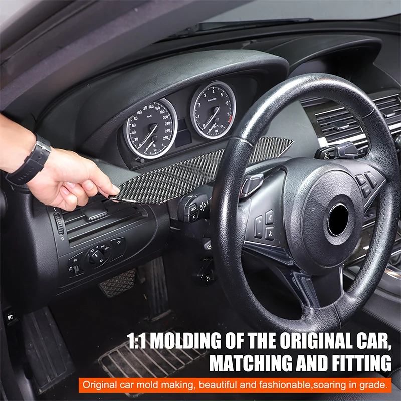 

For BMW 6 Series E63 E64 2004-2009 Soft Carbon Fibre Car Dashboard Base Mat Panel Decorative Trim Sticker Accessories