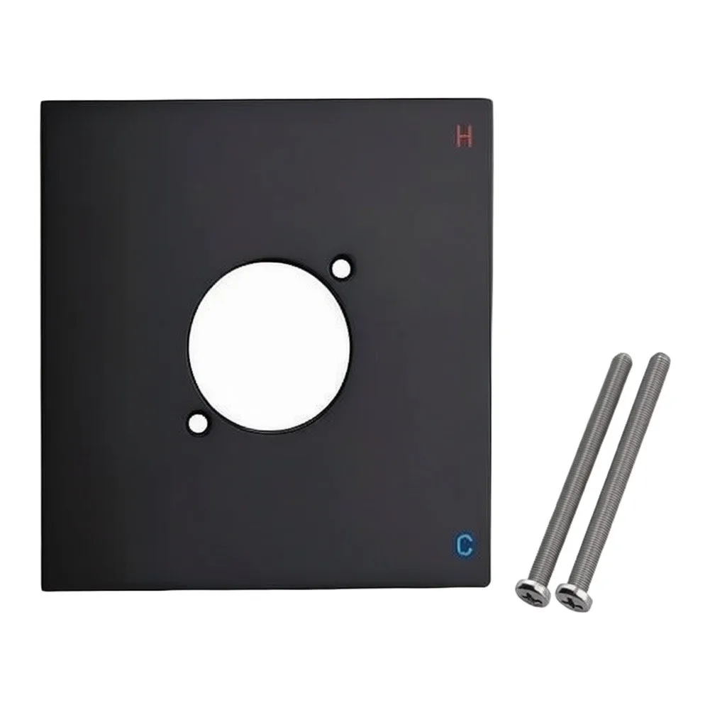 Matte Black Shower Replacement Cover for 1314 Single Handle Tub Shower Fixtures - 6.5 inch 304 Stainless Steel Trim Plate