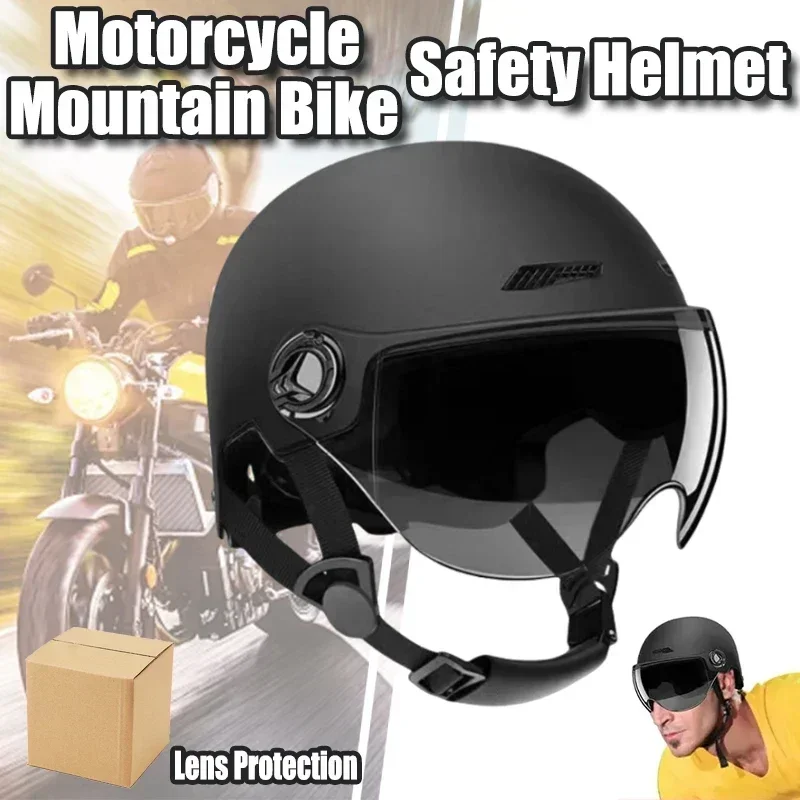 

Motorcycle Helmet Safe and Comfortable Adult Lightweight Safety Helmet with GogglesFor Motorcycle Electric Vehicle Mountain Bike