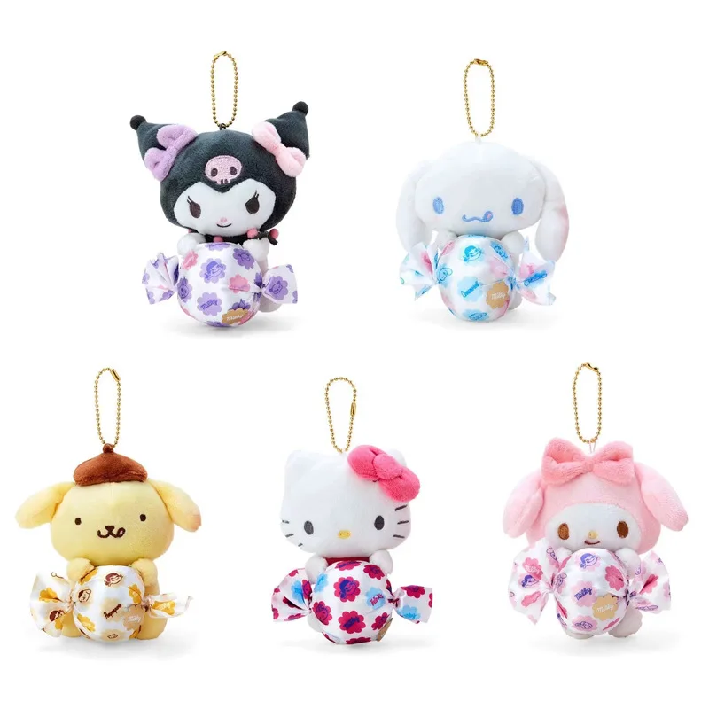 Kawaii Sanrio HelloKitty Plush Toy MyMelody Kuromi Cute Lollipop Series Anime Plush Keychain Backpack Pendant Girl Holiday Gift