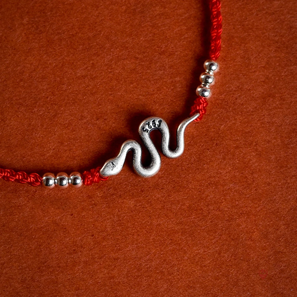 2025 New Year of Snake Bracelets Adjustable Red String Bracelet for Women Men Chinese Zodiac Animal Good Luck Braided Bracelet