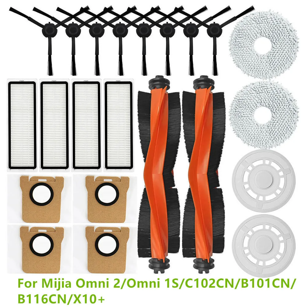 Main Side Brushes Dust Bag Mop Holder Hepa Filters For Mijia Omni 2/Omni 1S/C102CN/B101CN/B116CN/X10+ Vacuum Cleaner Accessories