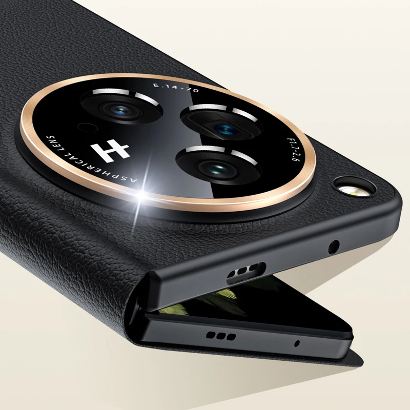 Official PU Leather Case For OPPO Find N3 Magnetic Shockproof Folding Cover with Metal Kickstand for One Plus Open