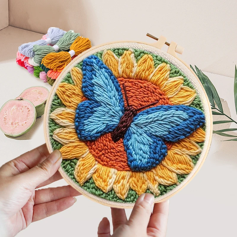 CHENISTORY Embroidery kit for Beginners,Punch Needle Kits Adults Includes All Tools and Materials,Easy to Follow Instructions