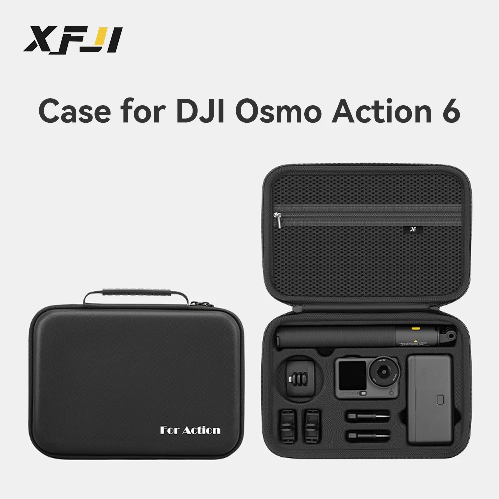 Caso portátil à prova dwaterproof água saco carregador base de bateria selfie vara armazenamento bolsa para dji osmo ação 6 acessórios da câmera