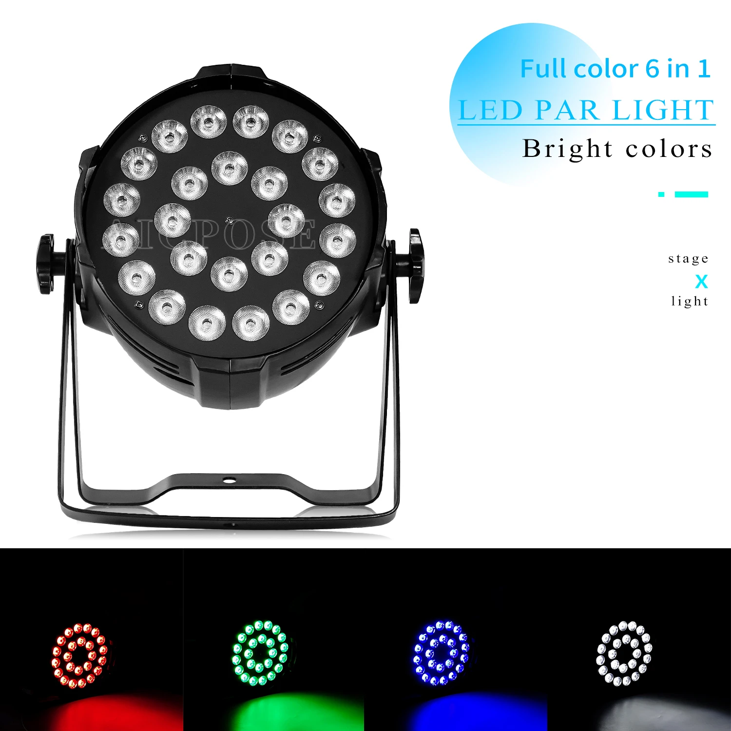 24x12W/24x18W RGBWA UV 6 in 1 LED Par Light Aluminum Stage Light DMX Controlled Stage Party Wedding DJ Disco Flat Spotlight