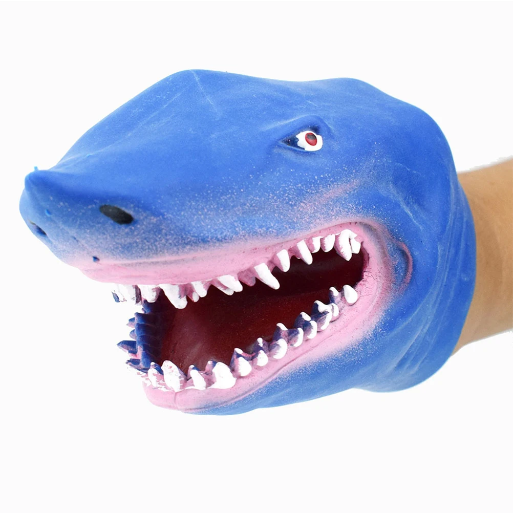 Marionnette à main de requin océanique simulé, jouet de dessin animé en plastique, gants de requin, accessoires de conte, interaction parent-enfant, 1PC