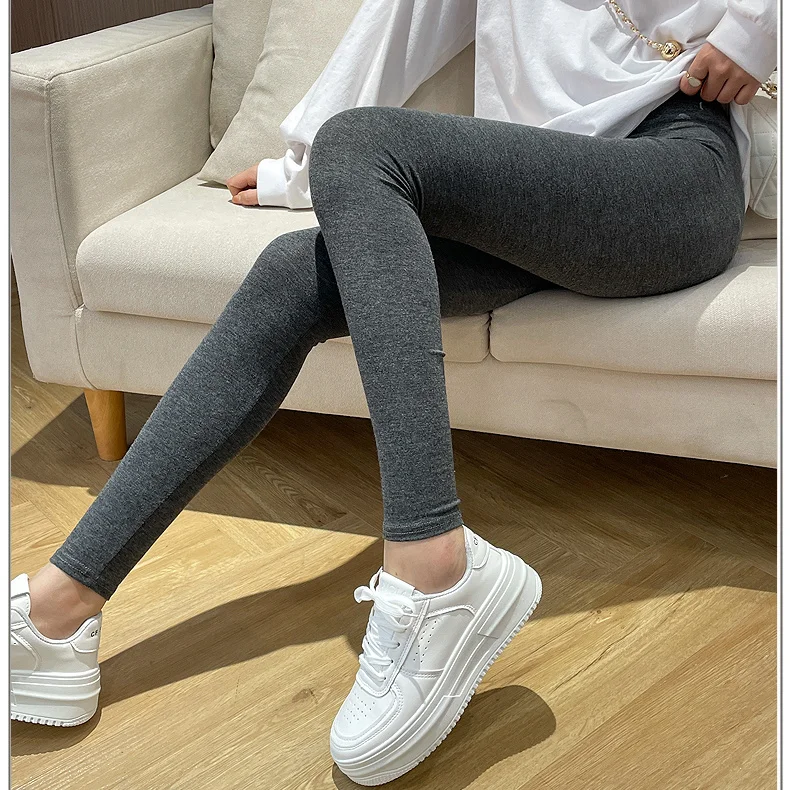 

Женские модальные леггинсы High-Prure для йоги, облегающие, тонкие, для лета, осени и весны, с высокой талией, длинные брюки, эластичные, больших размеров, базовый слой