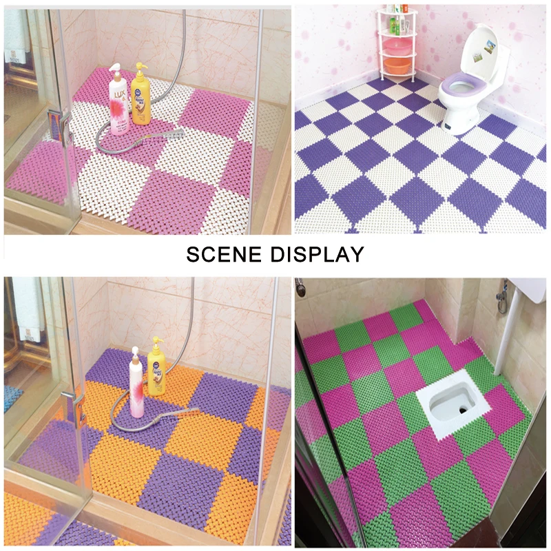 Square Bathroom Non-slip Mat Bathroom Mat Set Splicing Pad for Home Bathroom Shower Hollow Bath Rug Bathroom Supplies 25X25cm