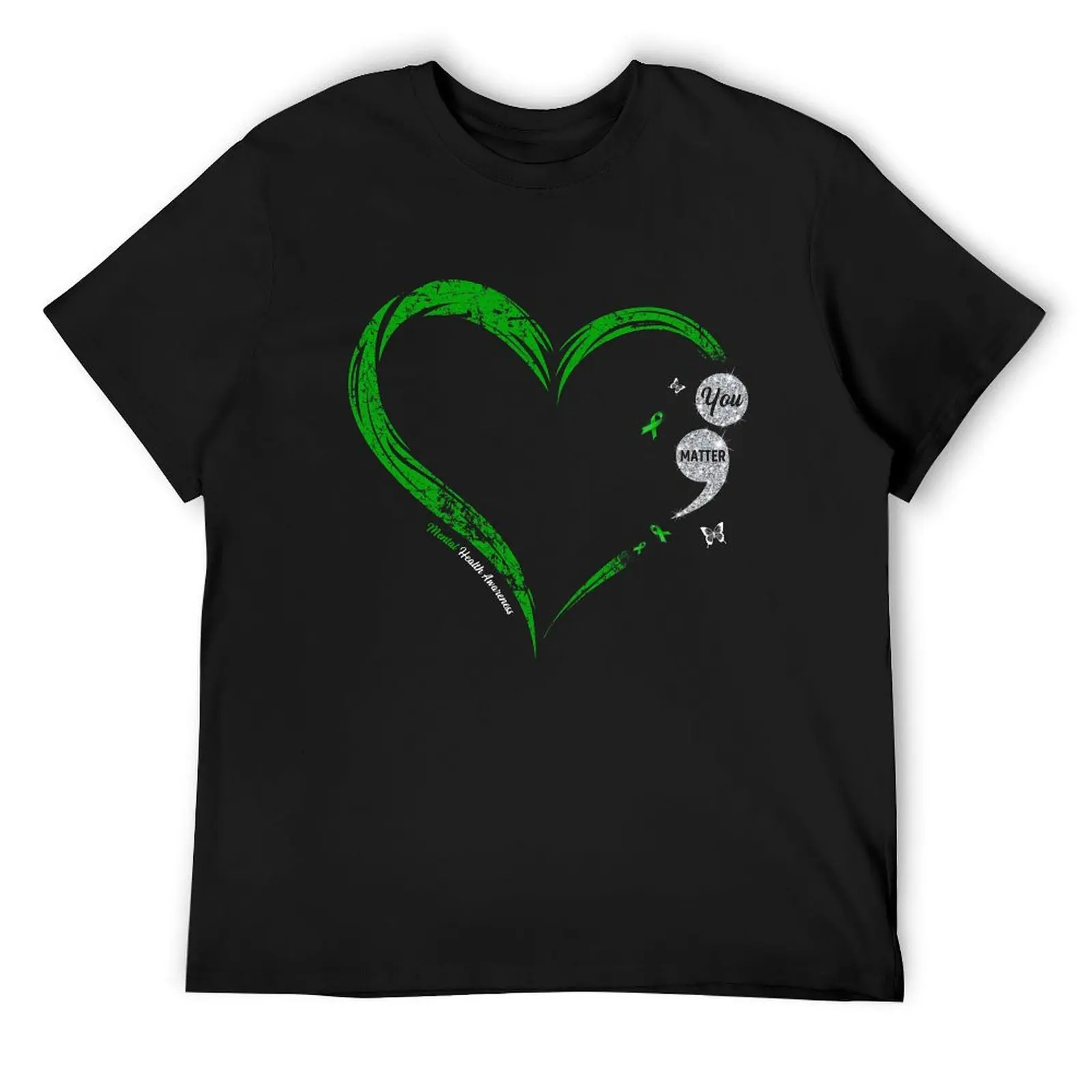 

Best Mental Health Illness Heart Birthday Shirt You Matter Ribbon Anxiety Awareness T Shirt T-Shirt