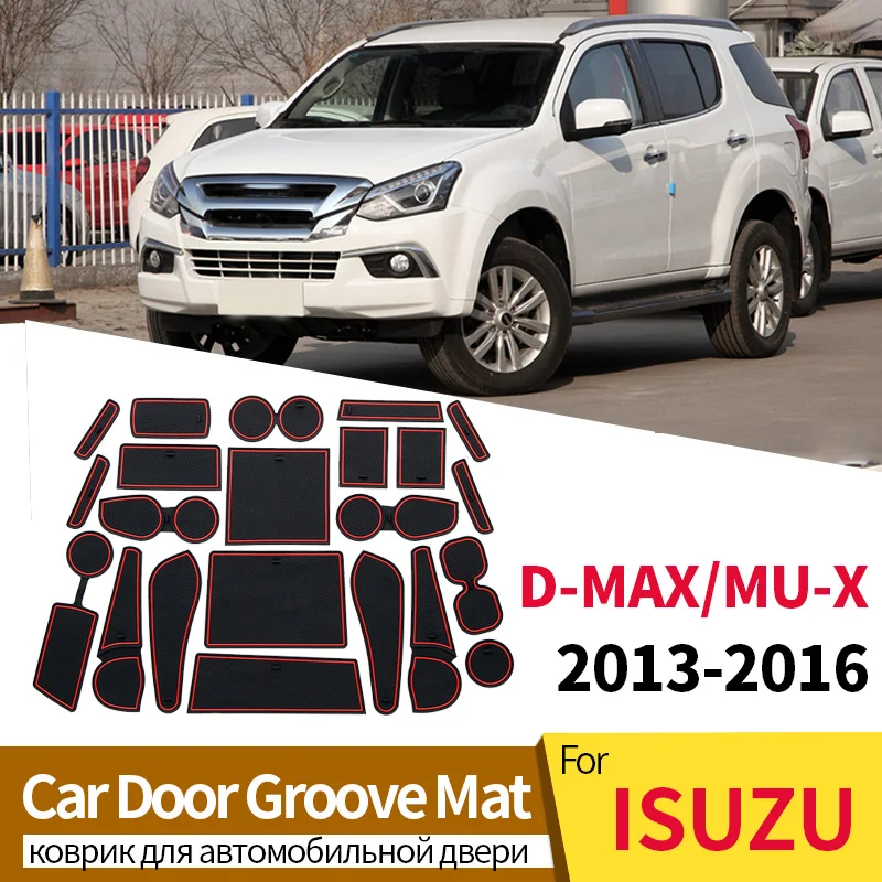 Car Door Slot Gasket For ISUZU D-MAX/MU-X 2013-2016 Silicone Anti-dirty Water Proof Tools Non-slip Coaster Interior Accessories