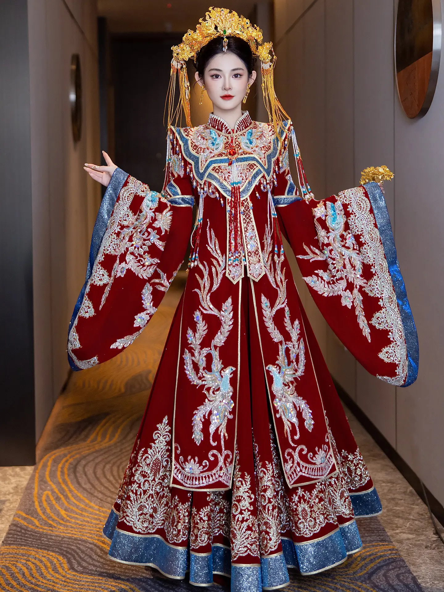 2026 New High-end Xingruo Xiuhe Dress Chinese Style Phoenix Coronet Bridal Gown Heavy Craft Wedding Outfit For Ceremony