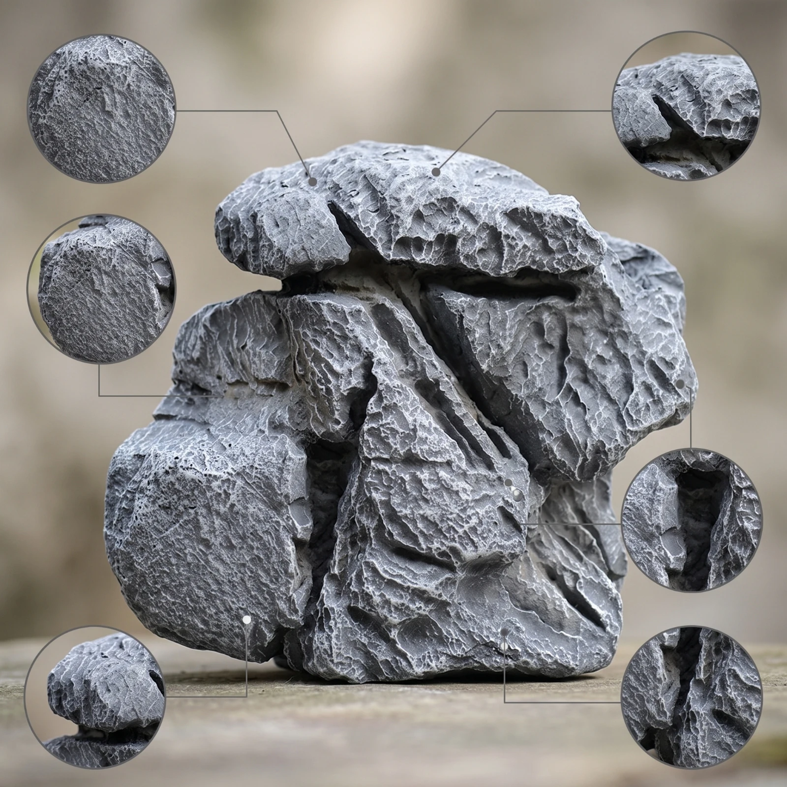 Foam Rock Prop Lightweight Imitation Rock with Textured Surface Fake Rocks Realistic Faux Rocks Natural Texture