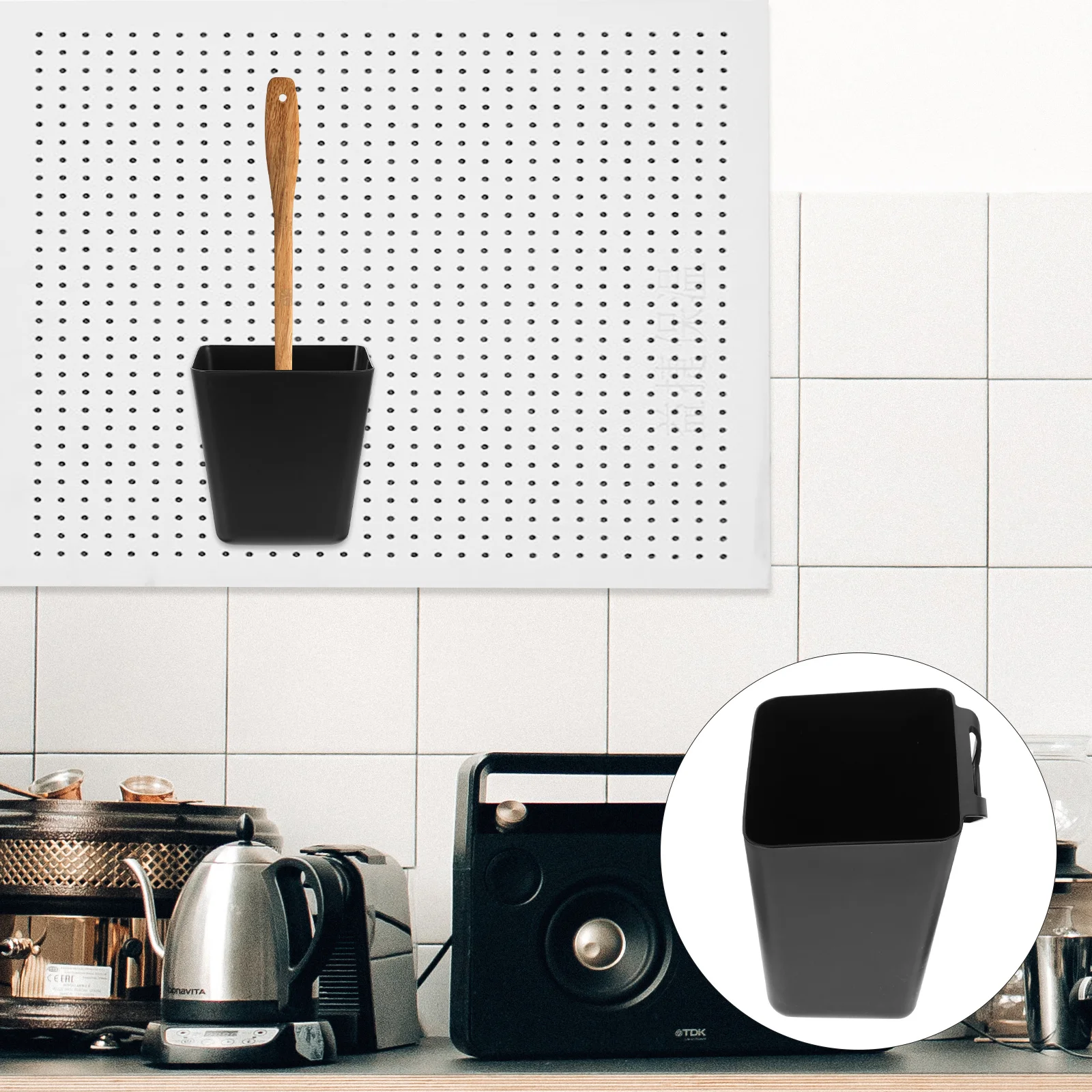 

Pegboard Storage Container Stainless Steel Organizer Basket Hook for Home Office Storage Holder Accessories