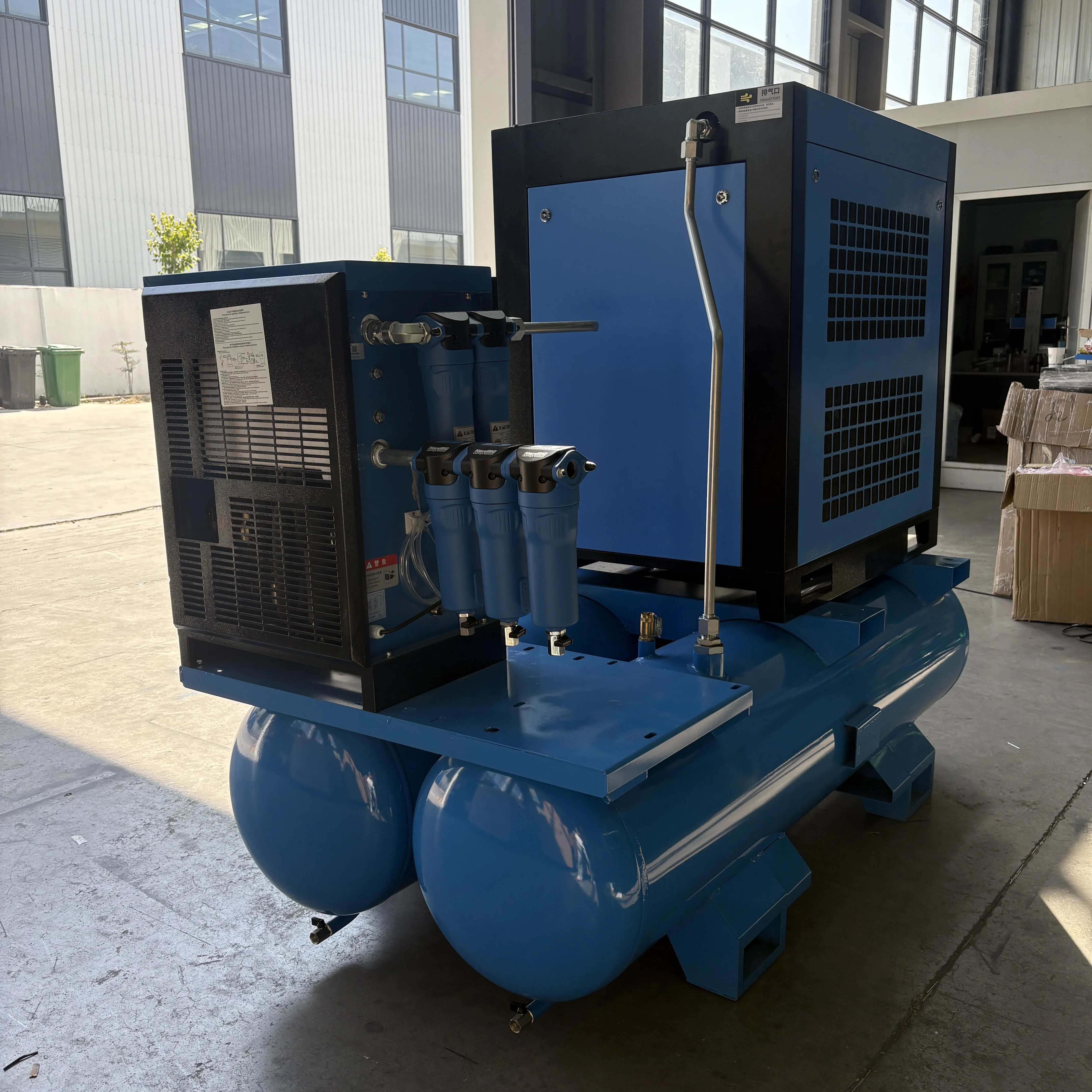 Super Air 4-in-1 16bar 20bar Screw Air Compressor 2.4m3/min for Engraving Cutting & Precision Machining Tools 220V 380V