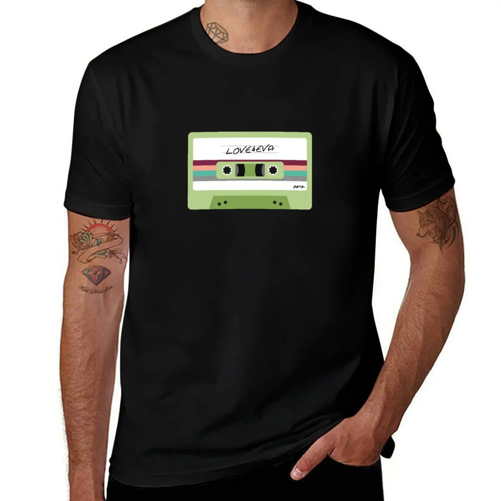 loona cassette tape - love4eva (loona yyxy) T-Shirt Simple Solid Color Crew Neck Tee