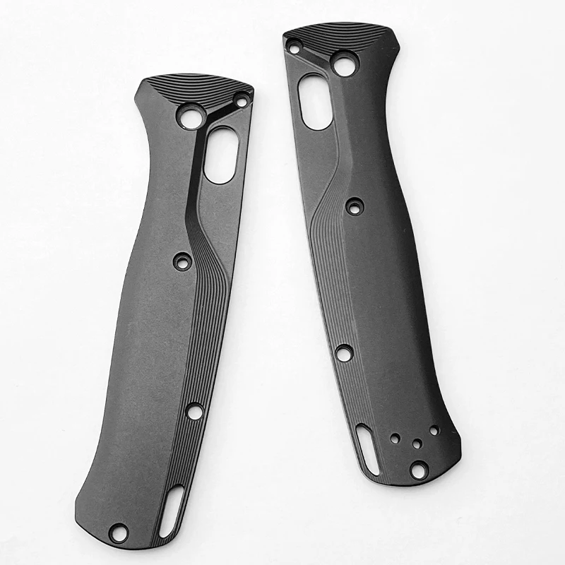 Cuchillo plegable de 2 colores, parches de mango negro de óxido de aluminio y latón para cuchillos Bugout 535, pieza de accesorios para hacer escala