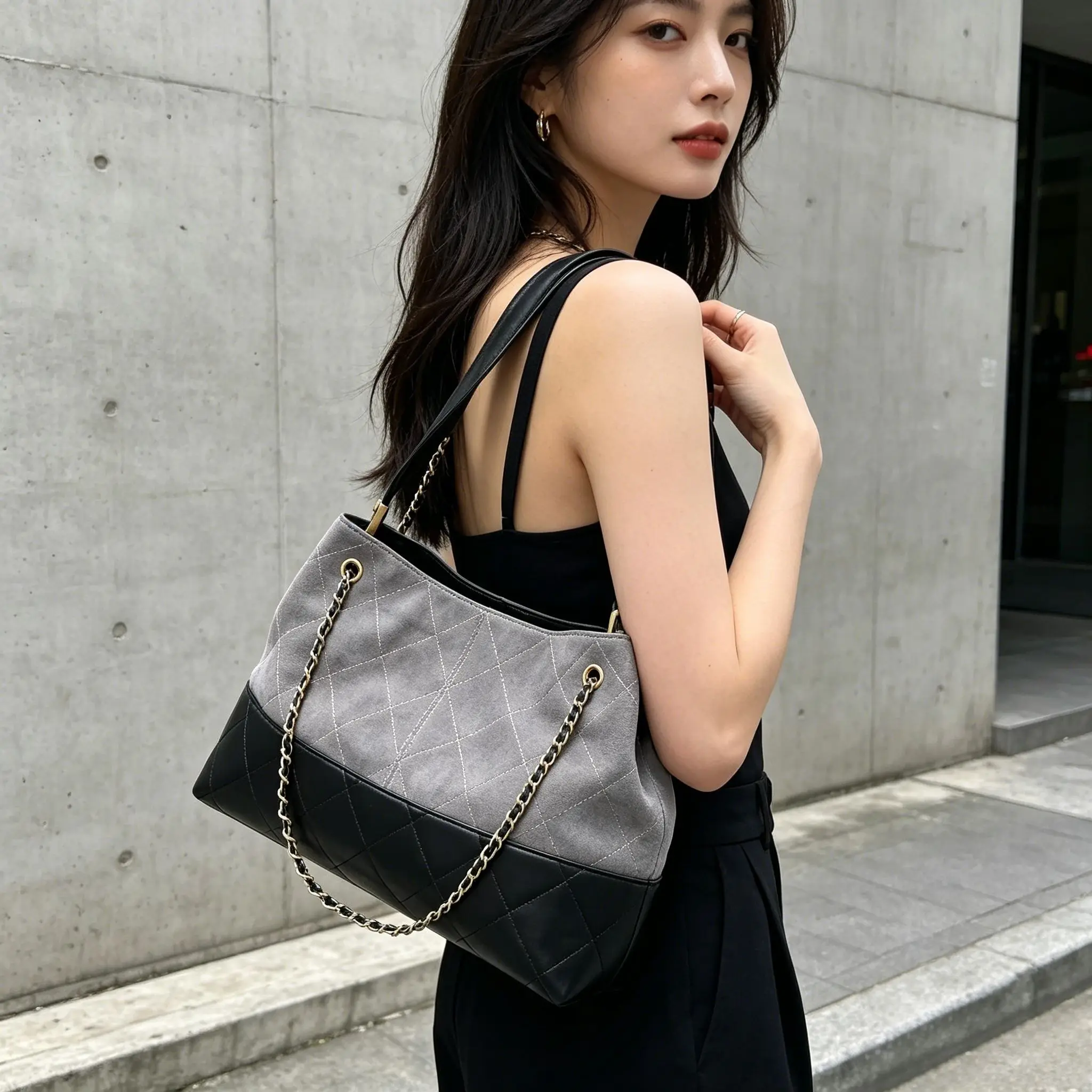 New Matte Suede Patchwork Hobo Tote Bag Shopping Bag Commuter Underarm Vintage Roaming British Style Luxury handbags