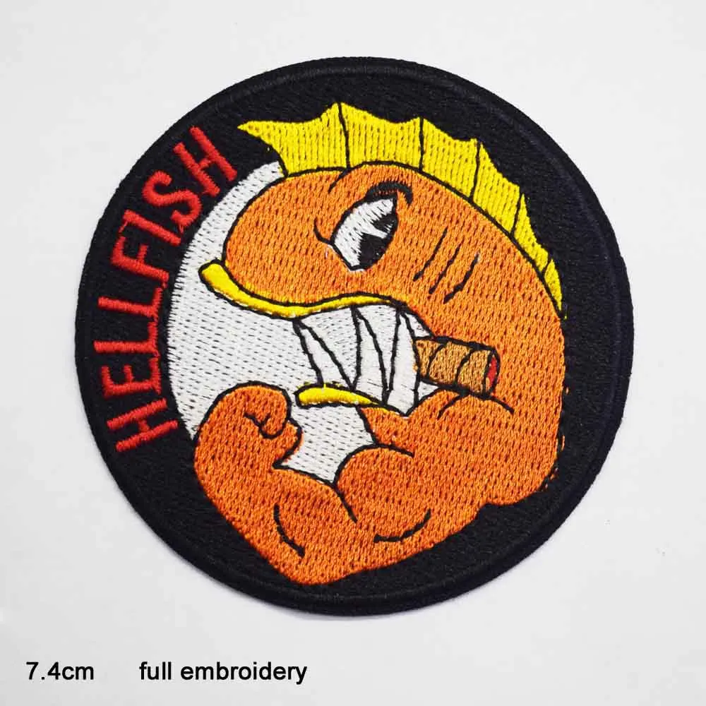 Shark Parrot Hellfish Lobster Jaws Iron On Embroidered Clothes Patches For Clothing Stickers Garment Wholesale