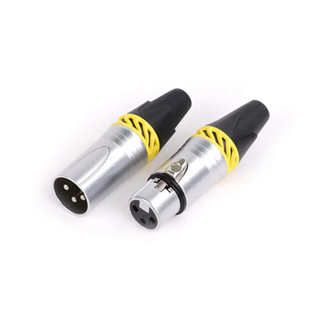 20pcs/10sets 3Pins XLR Connector Microphone MIC Male Plug&Female Jack Adapter 6 Colors Available Cannon Cable Terminal Soldering