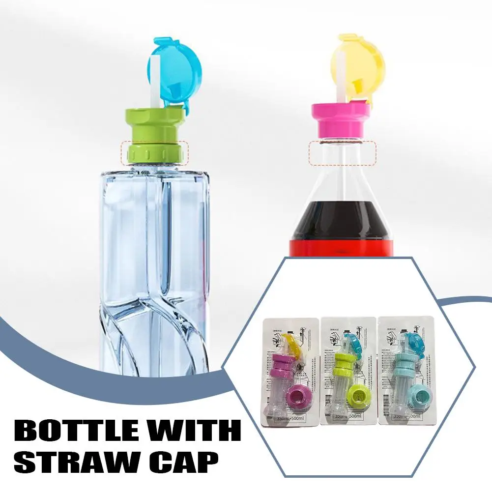 New Upgraded Mineral Water Bottle Cap With Straw Adapter Anti-Choke Leak-Proof For Baby Kids Portable Storage Bottle Accessories